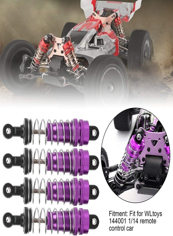 UURCSKY Aluminum Front&Rear shock absorbers for Wltoys 124019 124018 124017 124016 144002 144001 RC car upgrade parts 4pcs/set（Purple） - Image 3